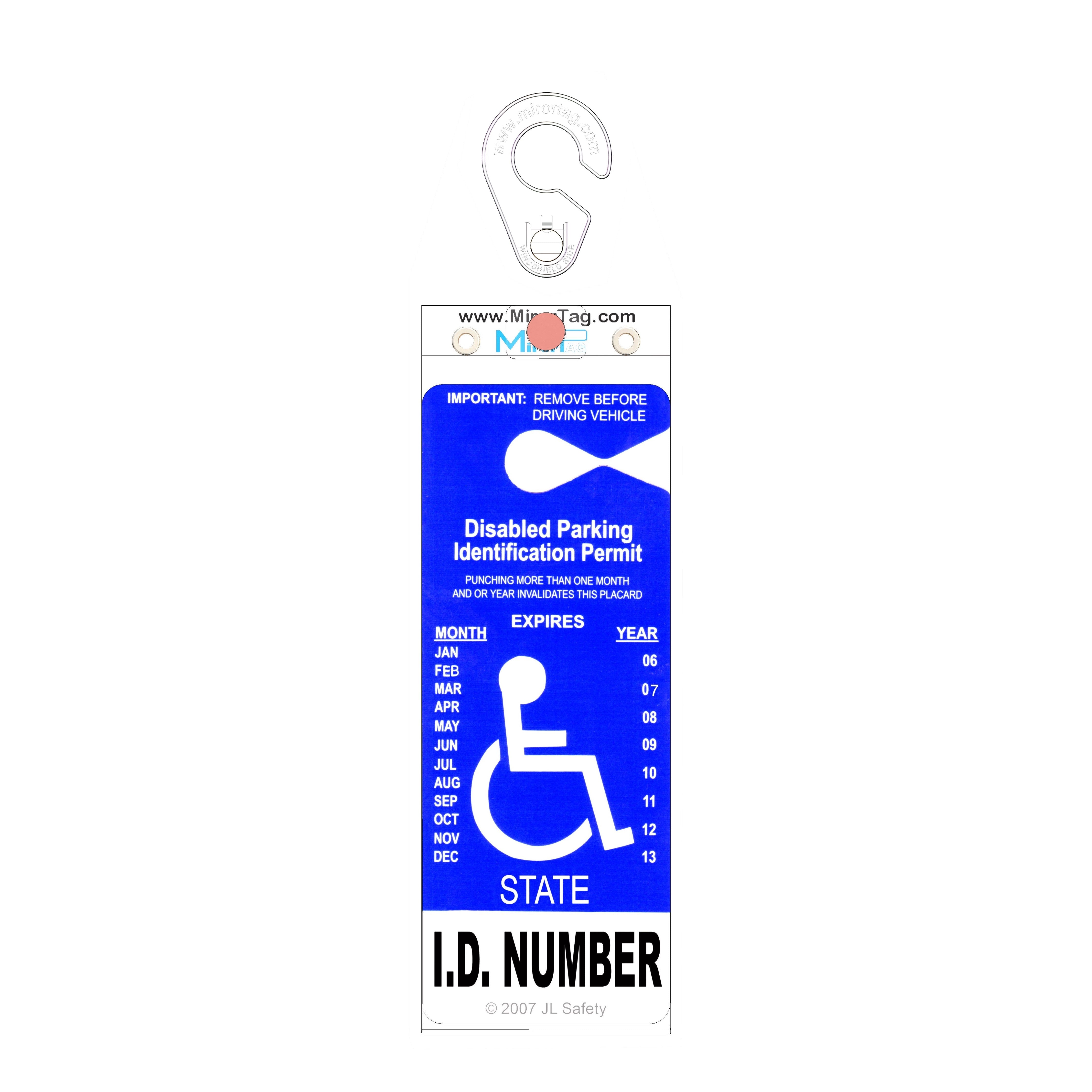 Sturdy Disabled Parking Permit Placard Holder Hang Tags (2-Pack