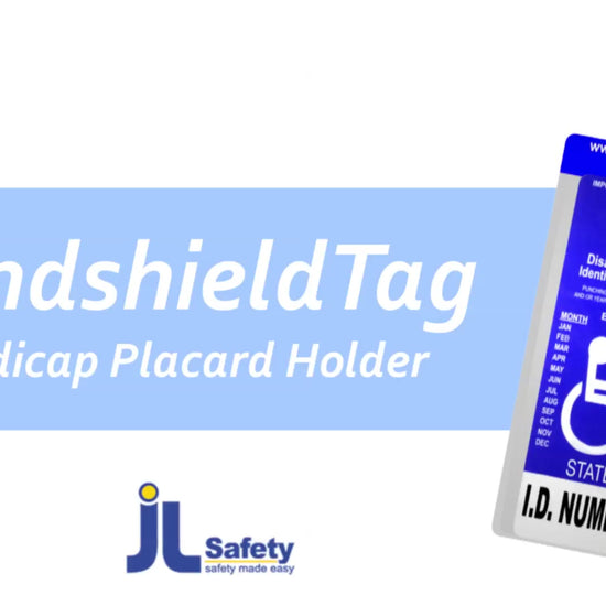 handicap placard holder and protector, windshieldtag, attach anywere on windshield