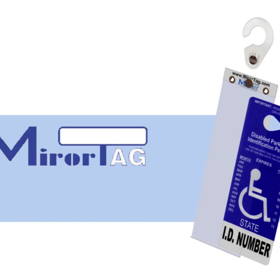handicap parking hang tag holder, hard plastic for extreme heat