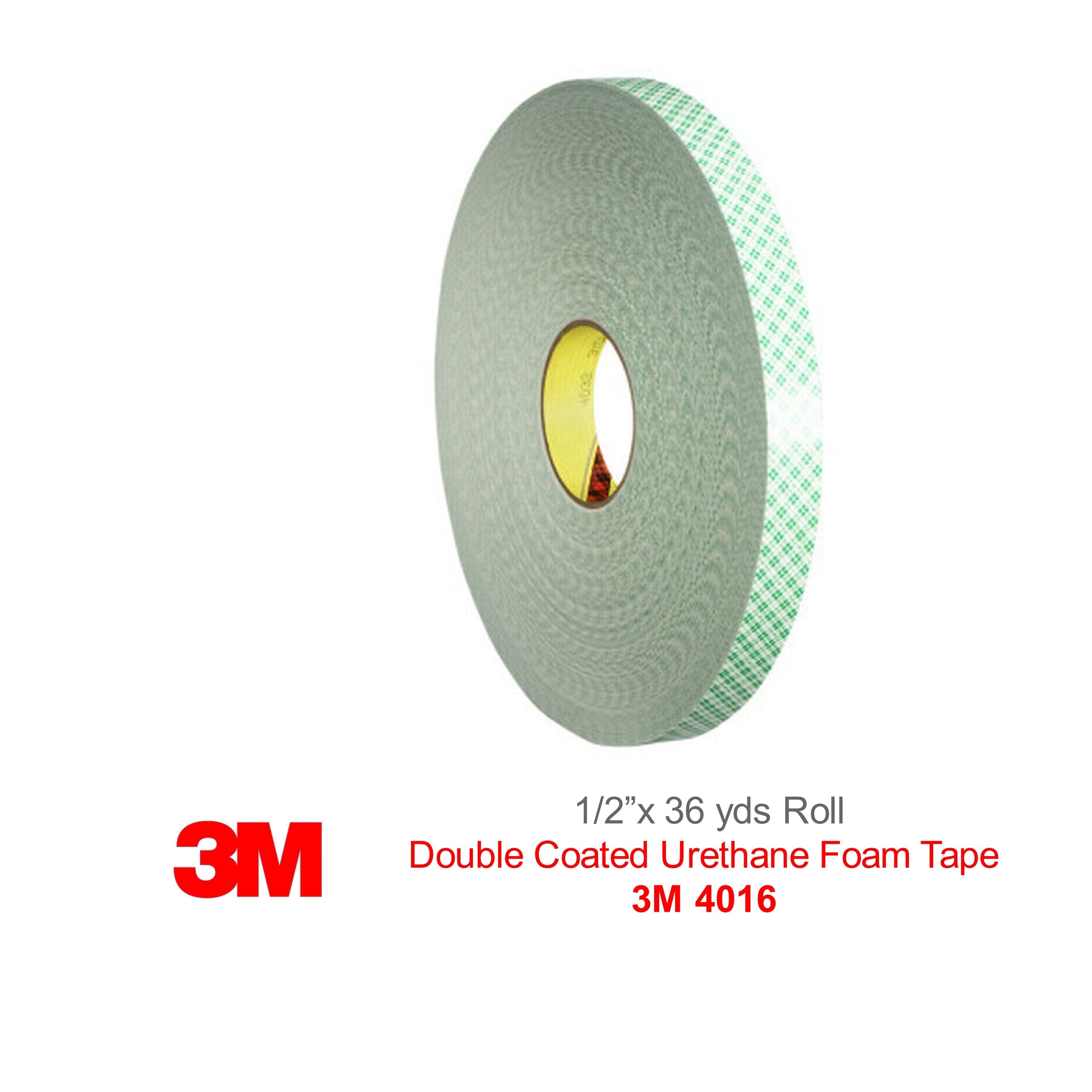 3M 4016 Double Coated Urethane Foam Tape (1/16 thick), 0.75 Wide, 5 yd.  Length, White (1 roll)