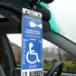 Portable Handicap Placard Holder for Auto. Magnetically display with eyes closed