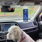 Universal Handicap Placard for Disabled Person. Visortag Vertical by JL Safety. Easy to display and fold away