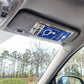conveniently stored handicap parking ID. visor mount parking hang tag holder. Magnetically held