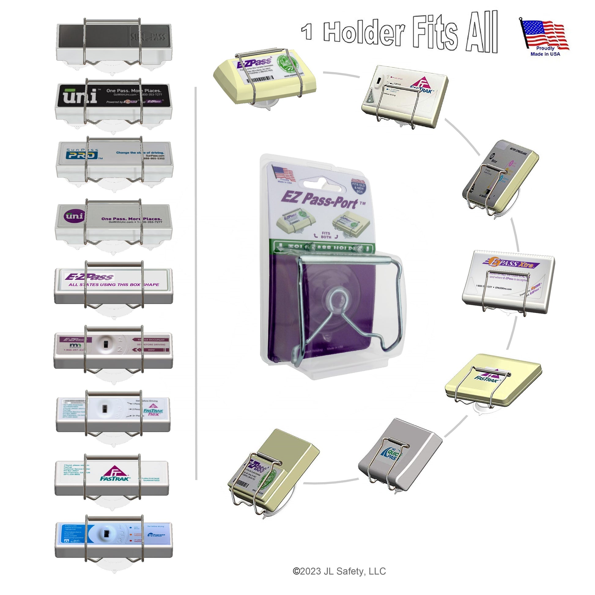 EZ Pass Holder/Toll Pass Holder for Most US States/Toll Pass Windshield  Mount/Easy to Install and Remove/with 4pcs Toll Pass Mounting