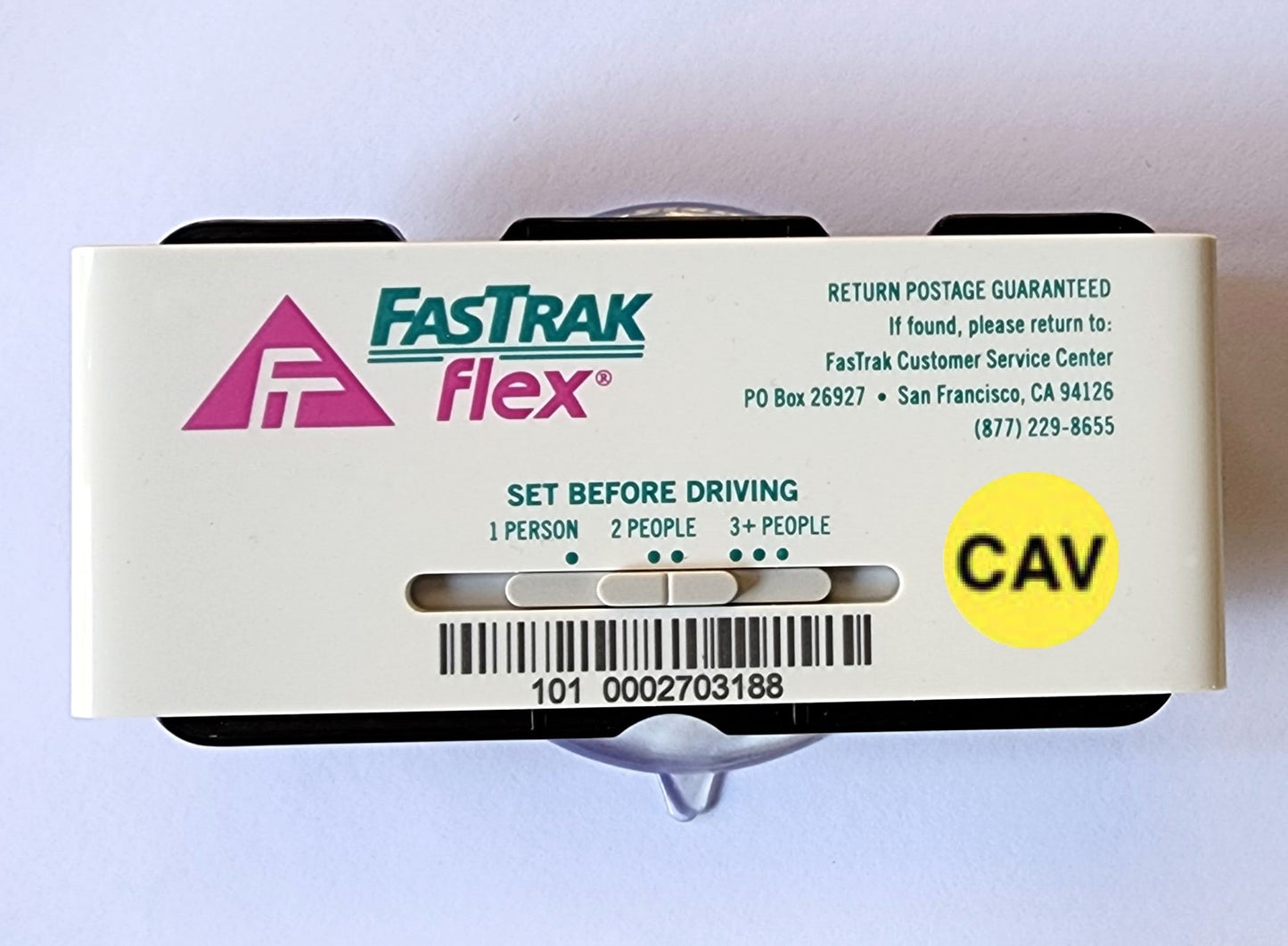 EZ Pass-Mate™ Black - Universal FasTrak Toll Pass Holder by JL Safety. Sturdy Toll Tag Holder for ALL FasTrak models including FasTrak Flex CAV and FasTrak Standard / Switchable. Comes with 3 Suction Cup Sizes and 2 Extra Strips. Made in USA