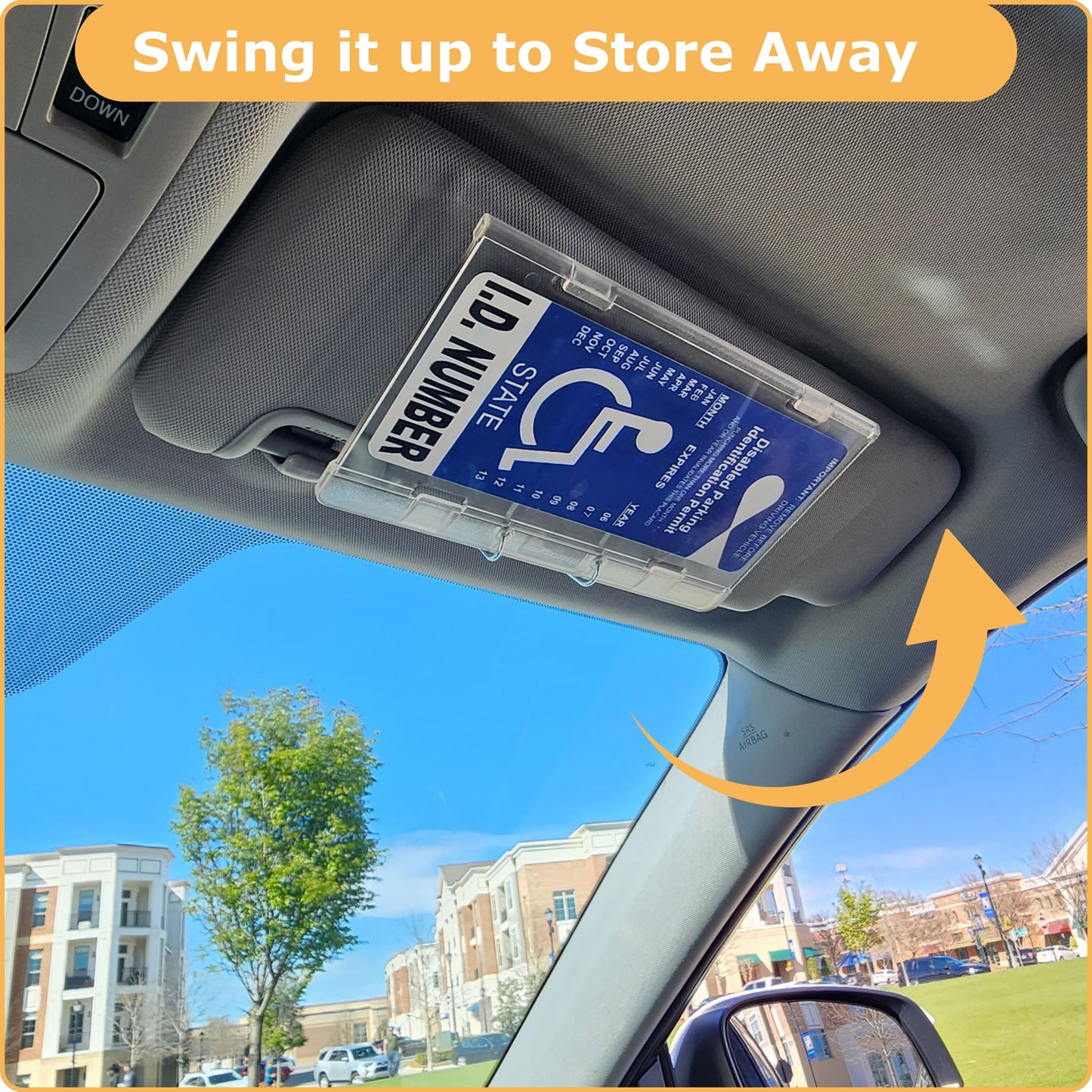 New Visortag® Horizontal by JL Safety® - The Best Handicap Placard Holder on The Market. Easily Protect, Display & Swing Away Your Disabled Parking Tag. Hard Plastic to Withstand 3-Digit Hot Sun. Made in USA