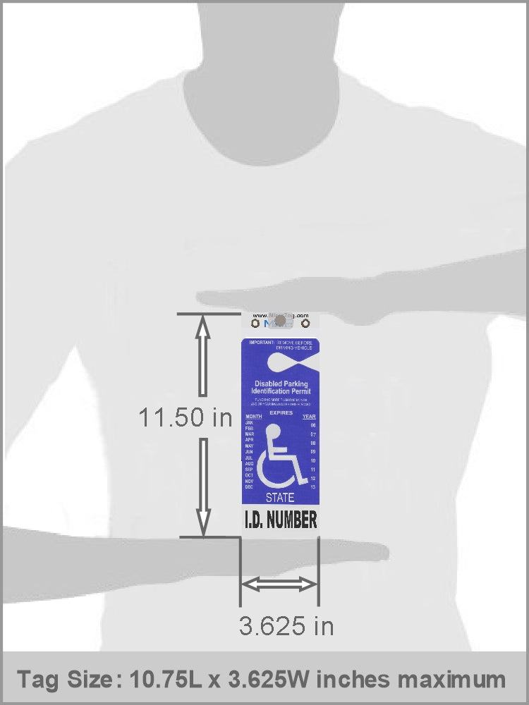 North Carolina handicap parking placard holder and protector. Fits longest disabled placard in USA
