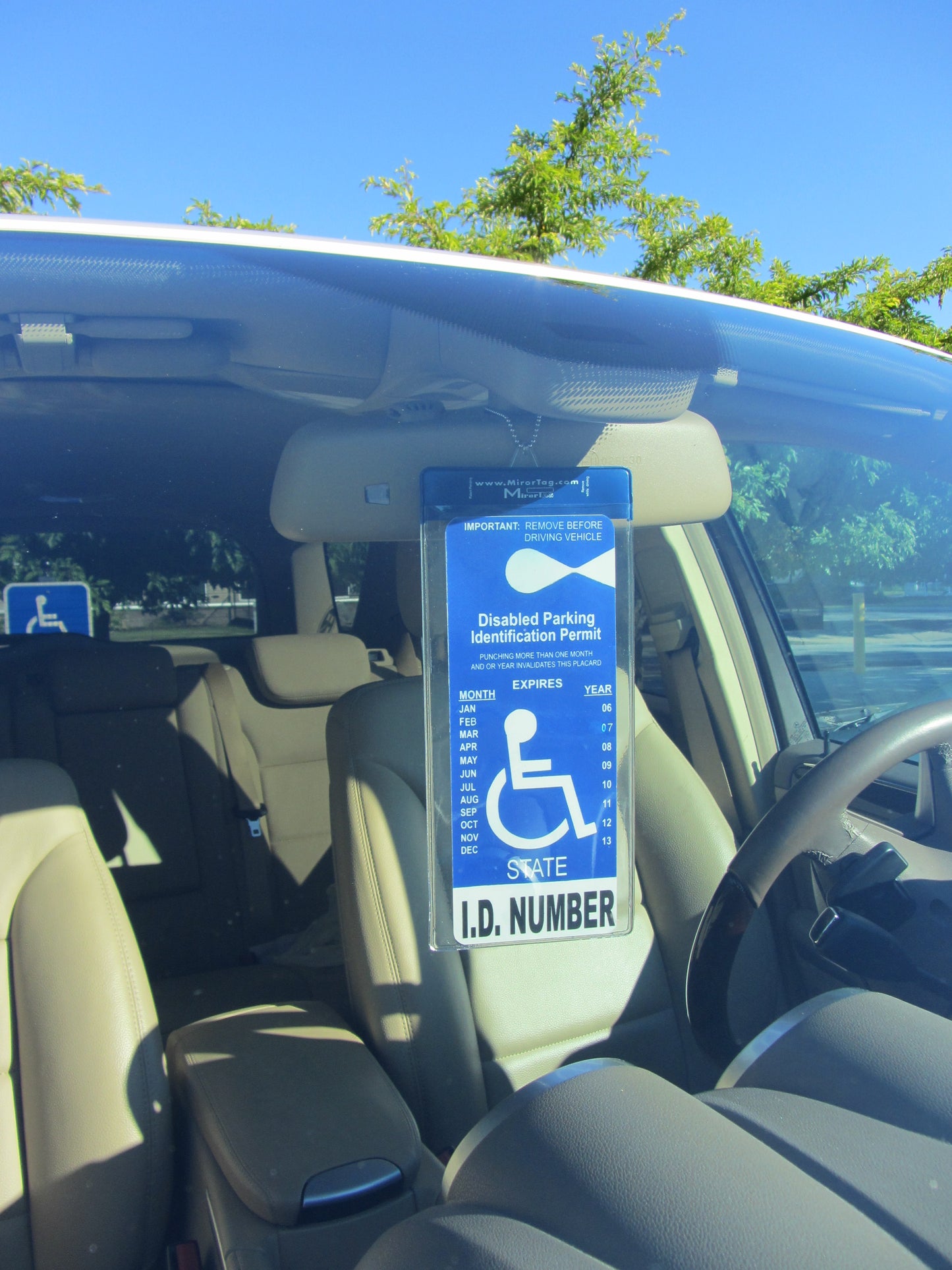 Mirortag™ Holder with Hook & Charm Options- Handicap Placard Holder. Easily Protect, Display & Put Away Your Handicap tag. Magnetically Attach & Detach Your Placard with Your Eyes Closed. Made in USA