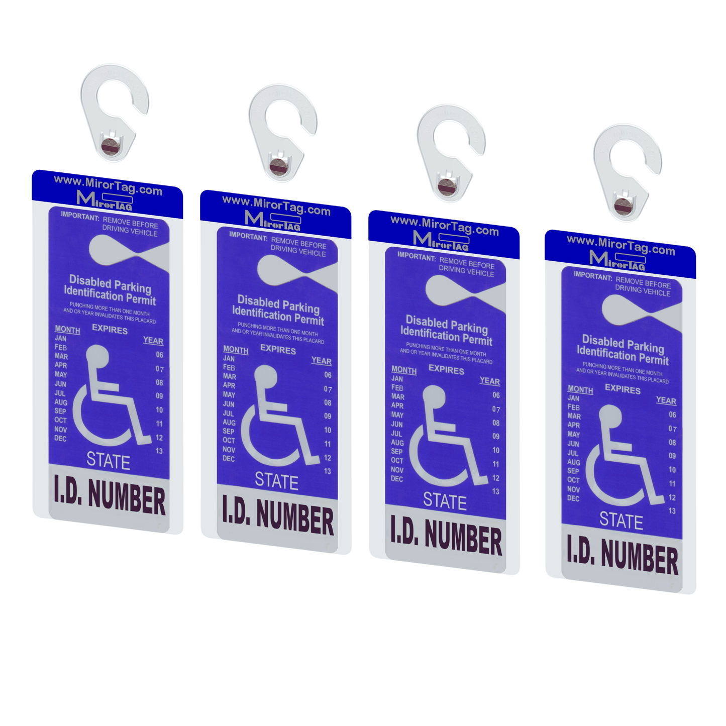 MirorTag Silver™- Handicap Parking Placard Holder. Magnetically Display & Put Away your Disabled Parking Tag with ease. 1 Holder & 1 Hook Included. Made in USA