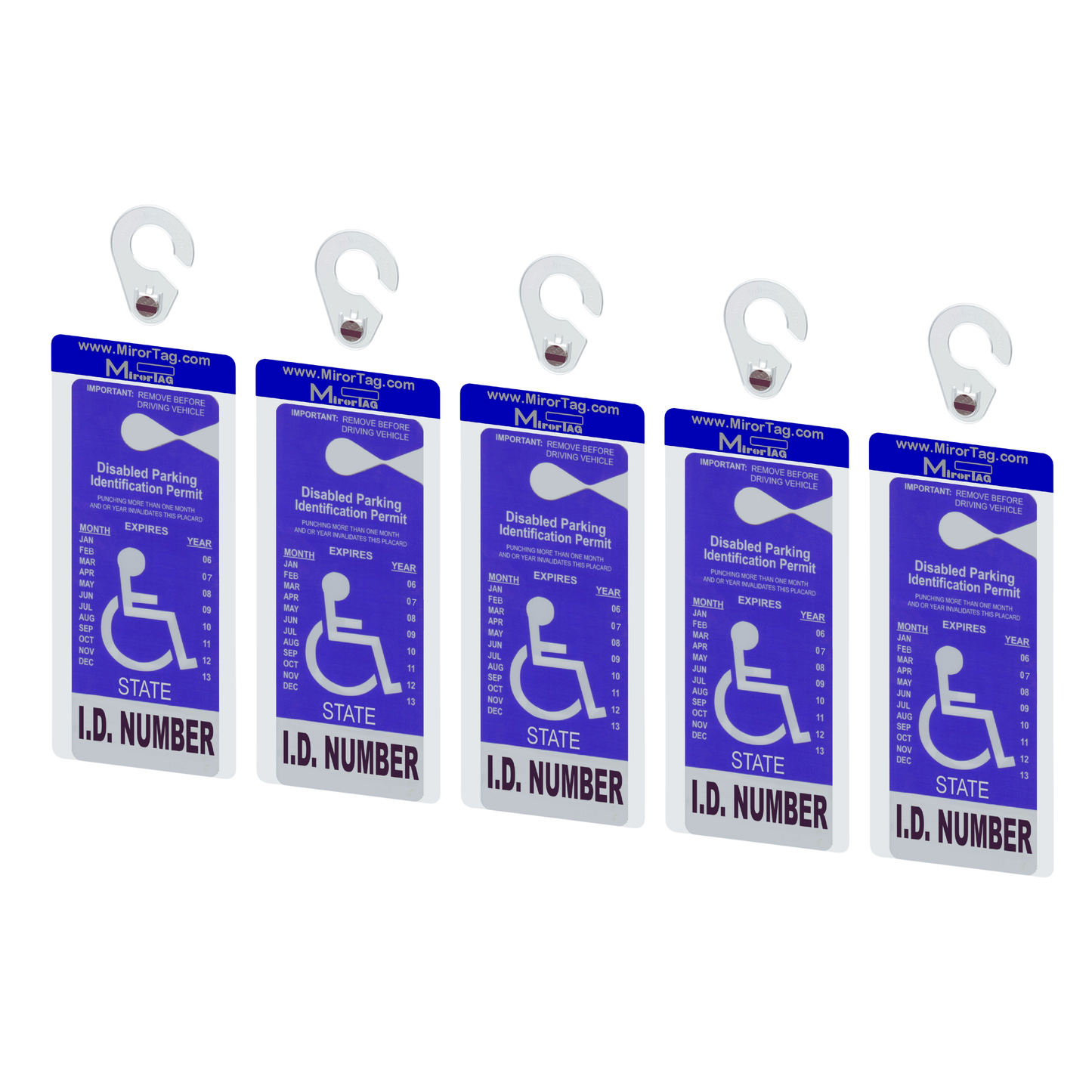 MirorTag Silver™- Handicap Parking Placard Holder. Magnetically Display & Put Away your Disabled Parking Tag with ease. 1 Holder & 1 Hook Included. Made in USA