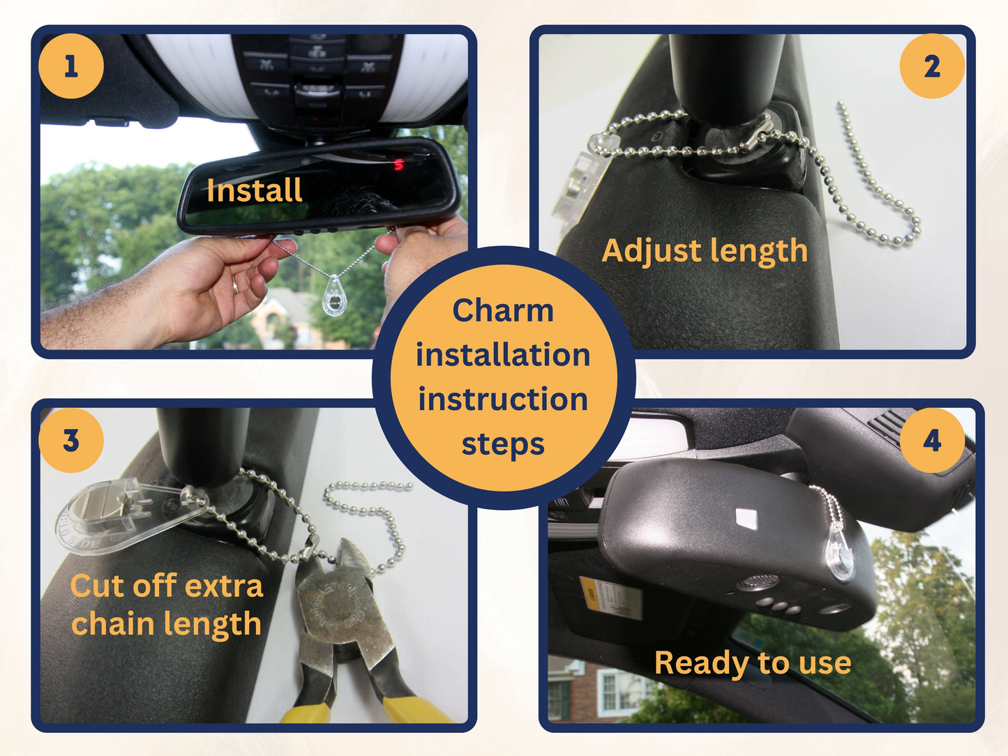 Mirortag™ Holder with Hook & Charm Options- Handicap Placard Holder. Easily Protect, Display & Put Away Your Handicap tag. Magnetically Attach & Detach Your Placard with Your Eyes Closed. Made in USA