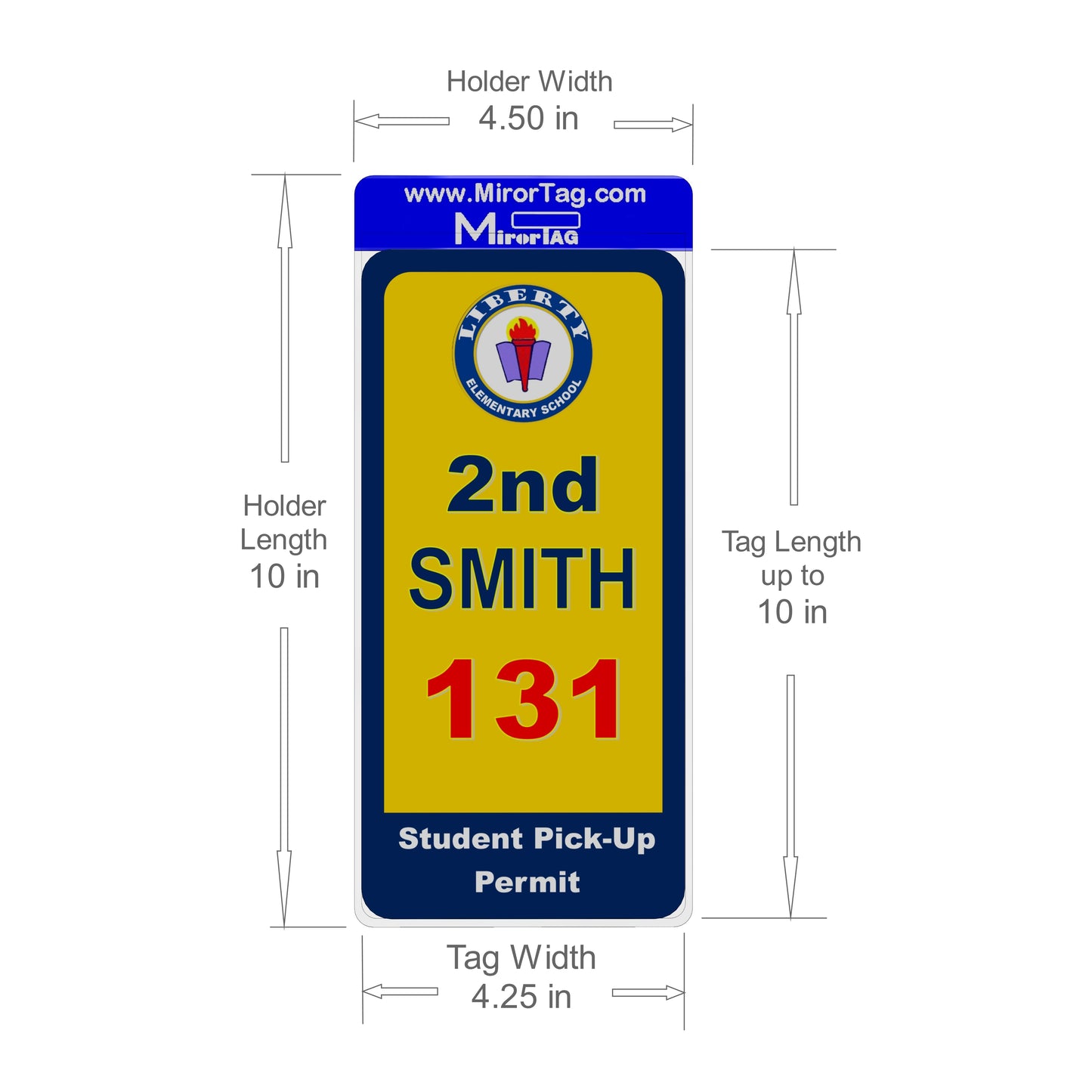 Windshieldtag Silver™- Student Pick Up Permit Holder & Protector. Magnetically Display & Store Away your Tag. Made in USA