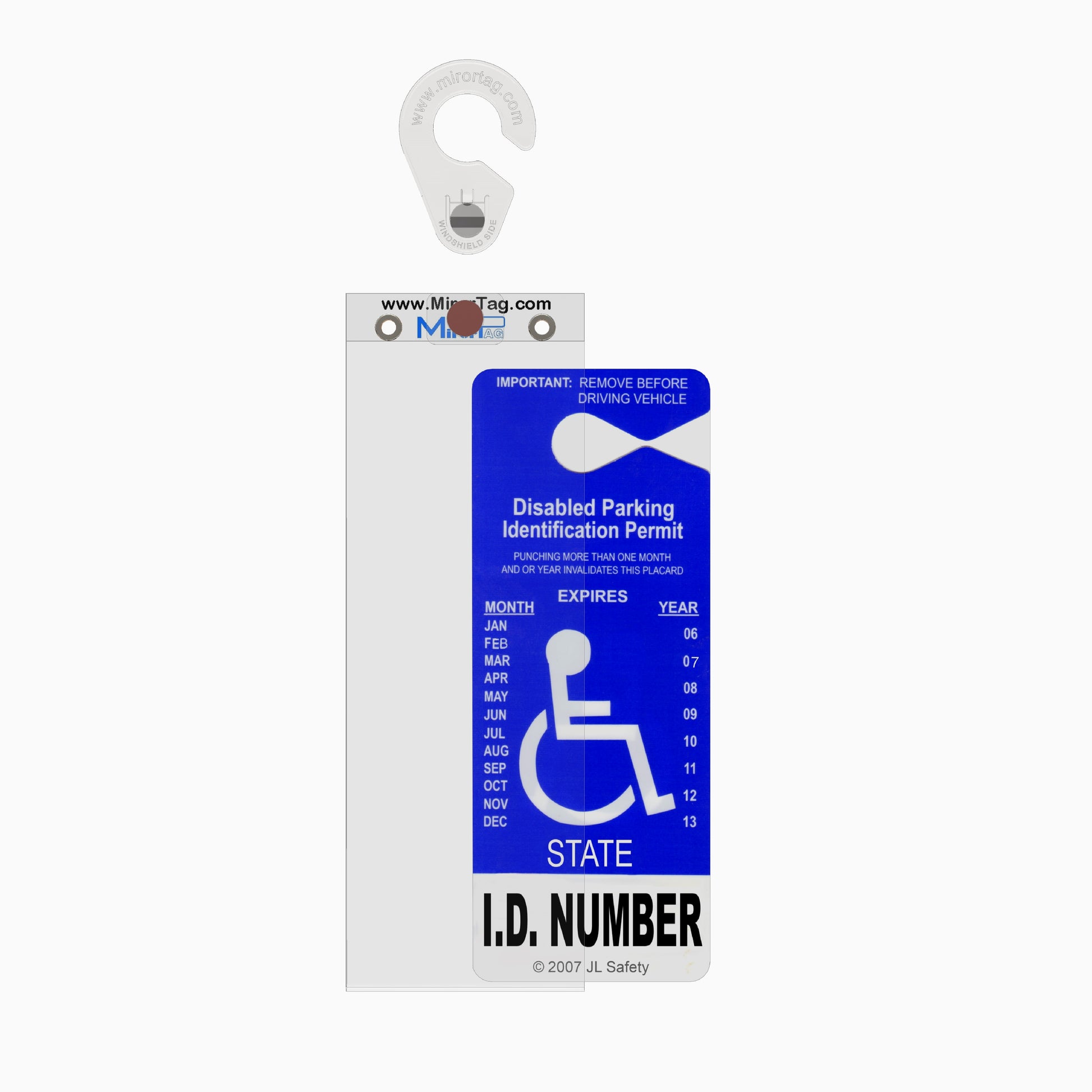 MirorTag Gold™- Sturdy Handicapped Parking Placard Holder & Protector.  Magnetically Attach & Detach your Tag. Made in USA