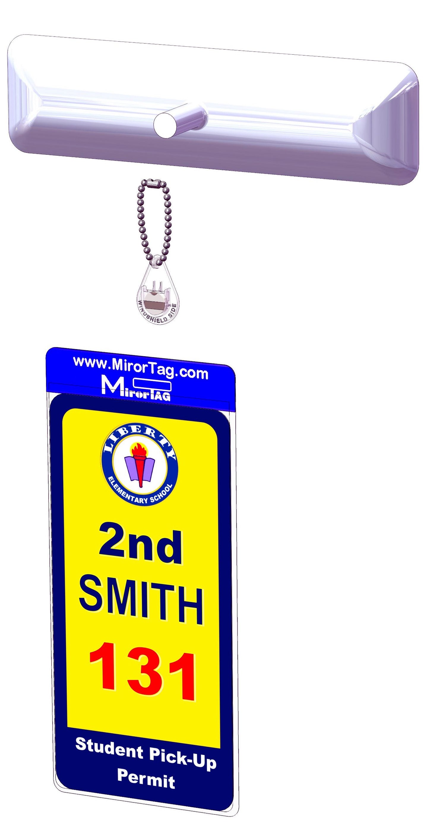 MirorTag Charm™- Student Pick Up Permit Holder & Protector. Magnetically Display & Store Away your Tag. Made in USA