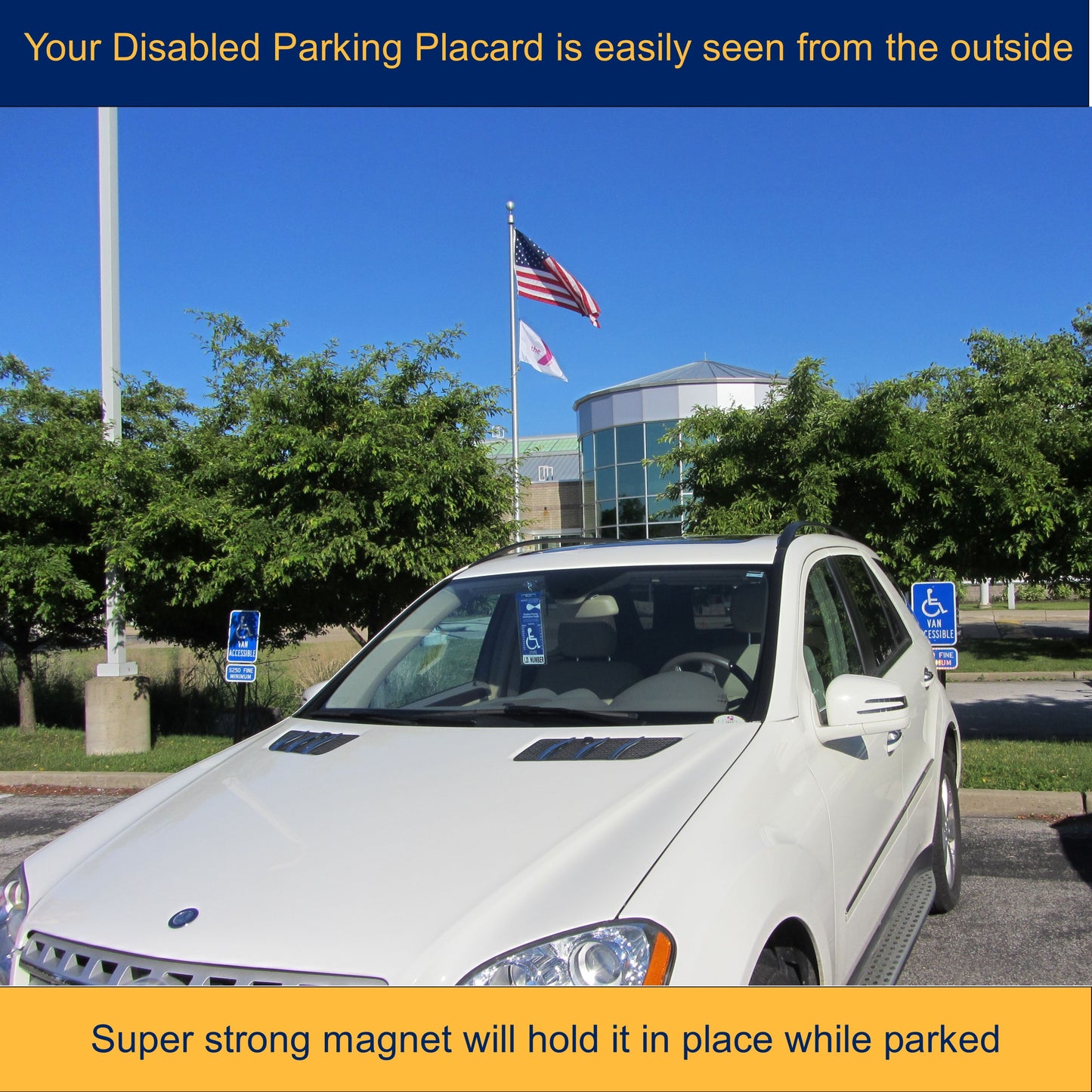 Disability parking placard holder and protector, magnetically attach and detach your tag