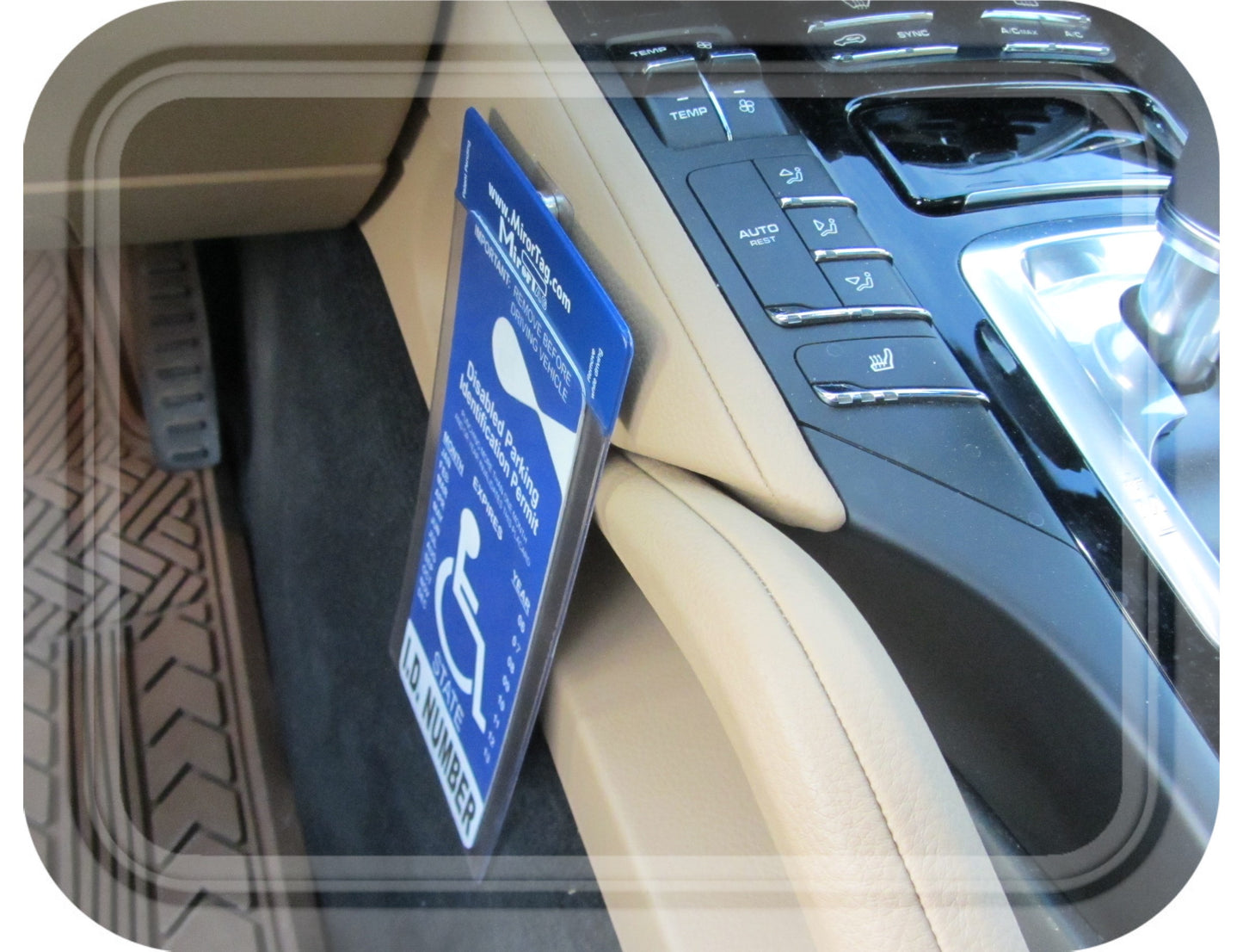 3 Storage Magnets for Mirortag™ Holders- Super strong magnets to hold the holder onto rearview mirror, or store it below dashboard and out of sight