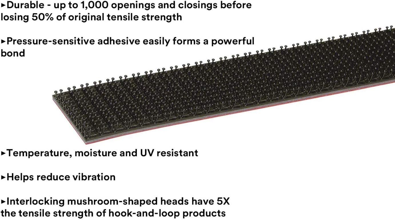 3M Dual Lock Reclosable Fastener SJ3550 250 Black, 1 in x 4 Ft. For Hanging Pictures, Signs and Displays, Remotes, Tools, Craft & mores