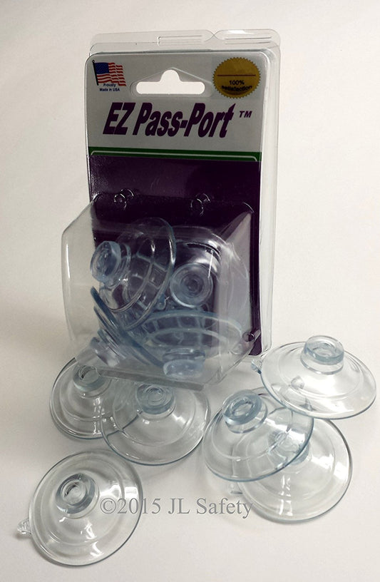 Suction Cup Medium 1.75"- Fits JL Safety EZ Pass-Port Holder Clip and for General use. Pack of 6. Industrial Grade & Made in USA
