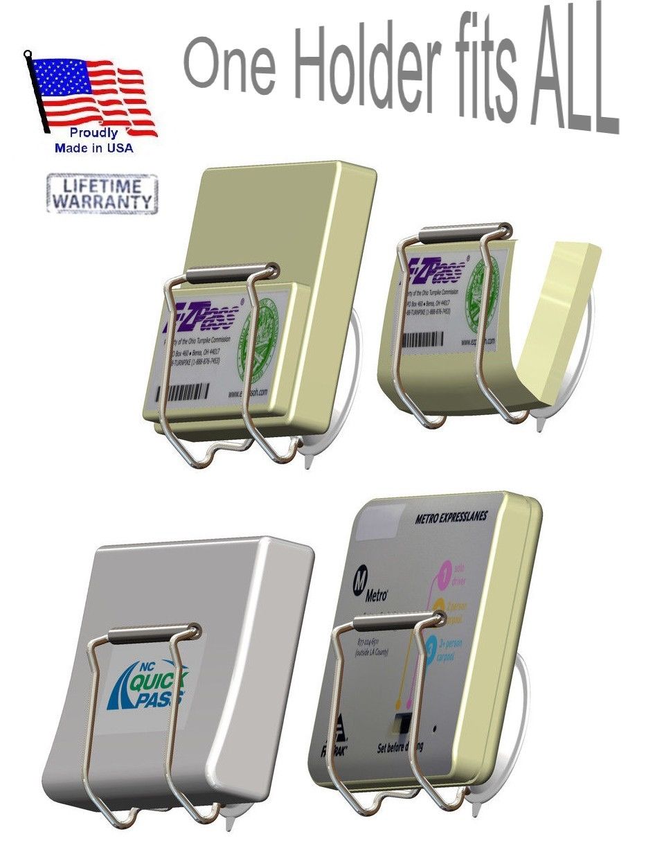 EZ Pass-Port™- UNBREAKABLE Toll Pass Holder for E-ZPass, I Pass, Uni, E-Pass & E-Pass Xtra, Fastrak, NC QuickPass, SunPass & SunPass PRO, Palmetto Pass & more. Patented & Made in USA