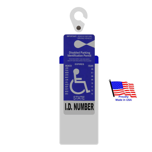 MirorTag Silver™- Handicapped Parking Placard Holder & Protector. Magnetically Display & Store Away your Tag. Made in USA