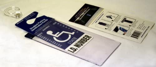 Handicapped Disabled Parking Placard Protective Car Holder. clear plastic sleeve 