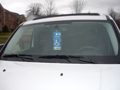 MirorTag Silver™- Handicapped Parking Placard Holder & Protector. Magnetically Display & Store Away your Tag. Placard size 10in x 4in. Made in USA