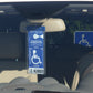handicap parking permit holder, mirortag attached to magnet charm on rearview mirror