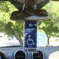 Mirortag Charm holder for handicap parking placard