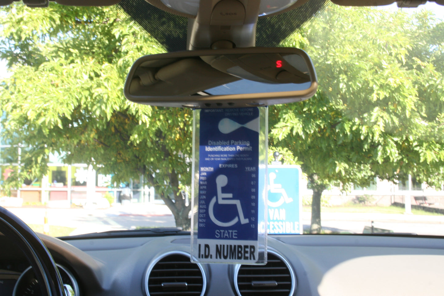 Mirortag Charm holder for handicap parking placard