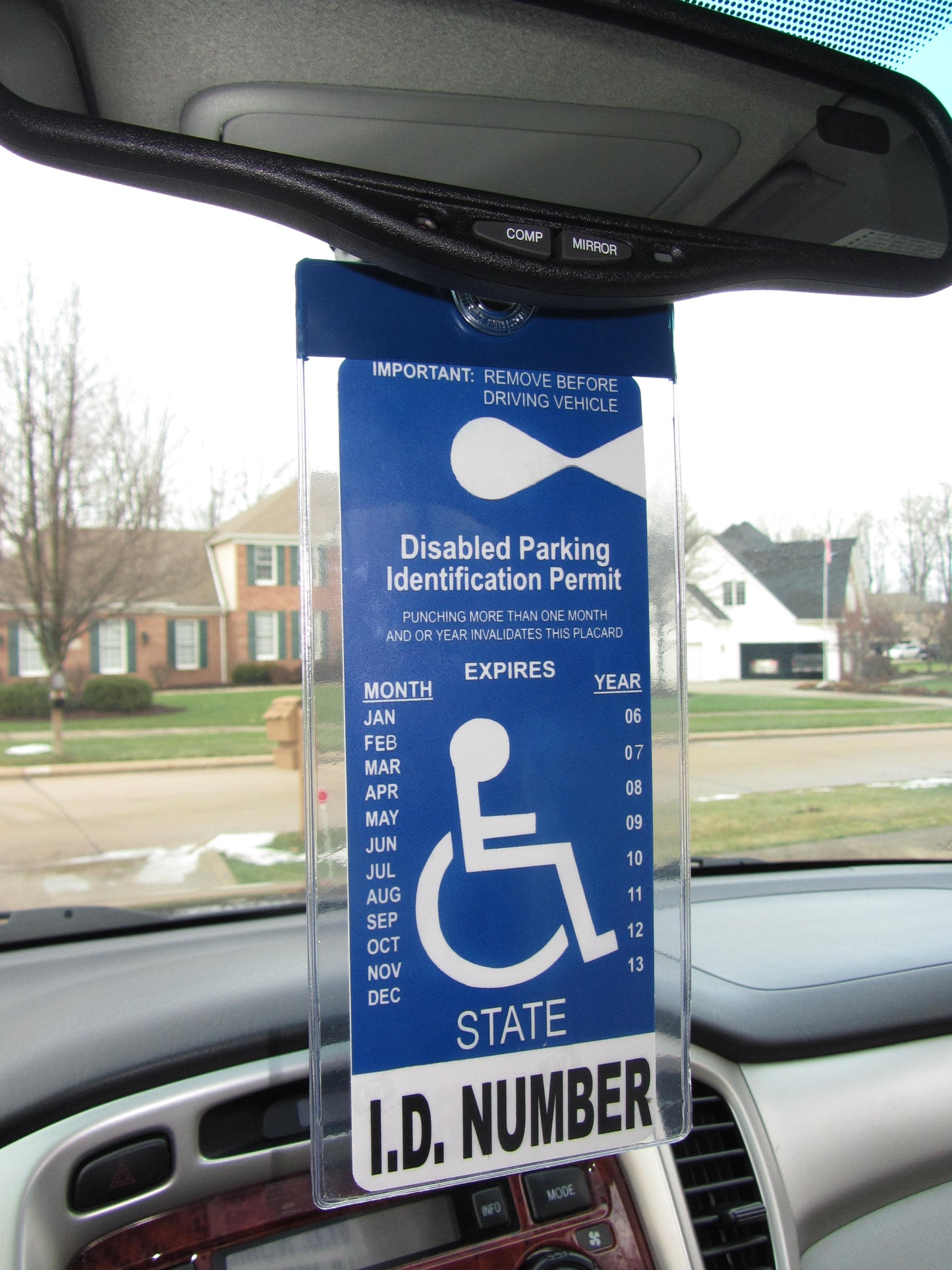 MirorTag Silver™- Handicapped Parking Placard Holder & Protector. Magnetically Display & Store Away your Tag. Placard size 10in x 4in. Made in USA