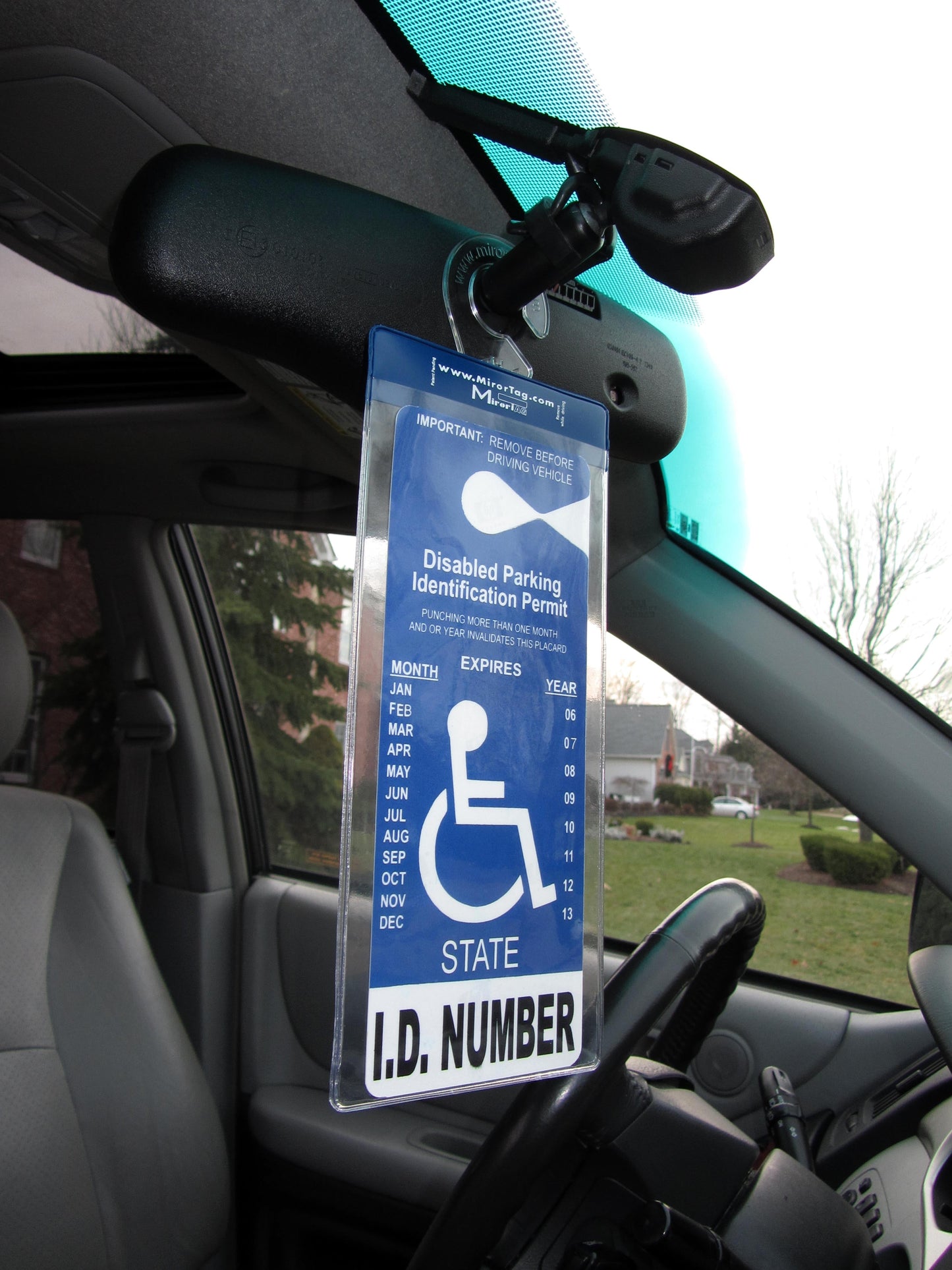 MirorTag Silver™- Handicapped Parking Placard Holder & Protector. Magnetically Display & Store Away your Tag. Placard size 10in x 4in. Made in USA