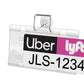  Uber & Lyft sign holder for car showing emblem and license plate inserted from one side
