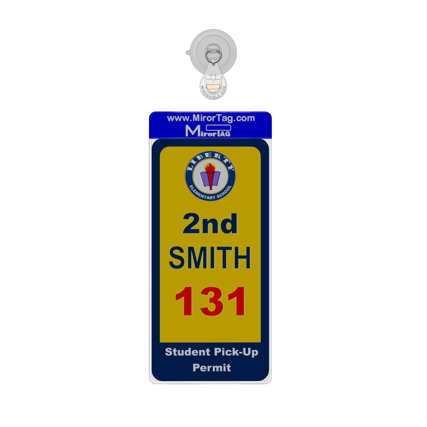 Windshieldtag Silver™- Student Pick Up Permit Holder & Protector. Magnetically Display & Store Away your Tag. Made in USA